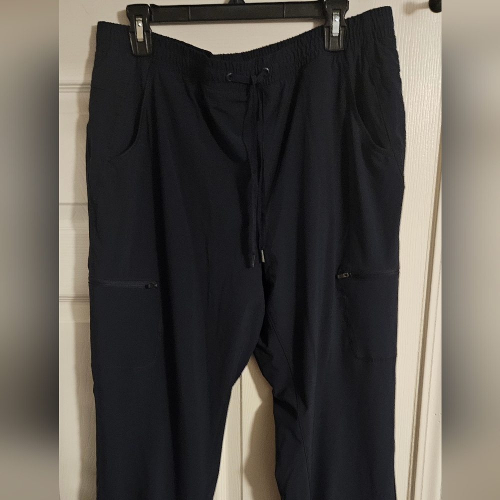 Women's Eddie Bauer Fleece Lined Pants: Nany w/Navy/Green Plaid Fleece: Size- 16 - Picture 2 of 11